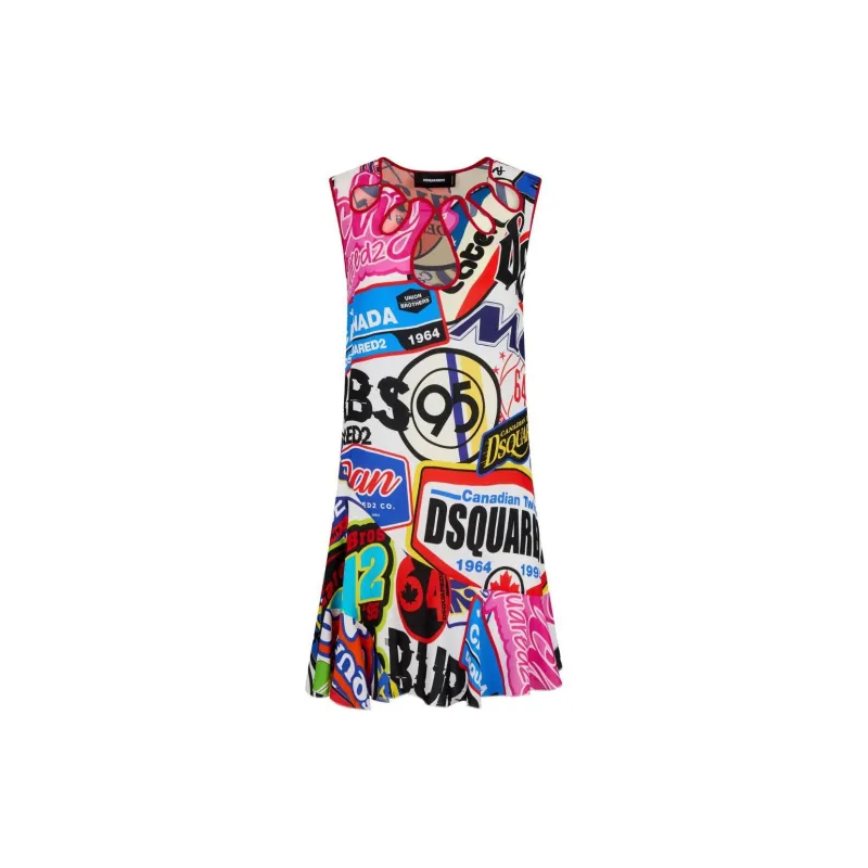 DSQUARED 2 Graphic print Sleeveless Minidress-1