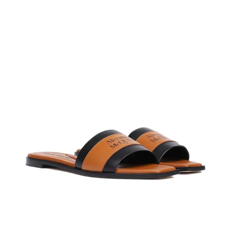 Alexander McQueen Slide Slippers Women's Coffee-3