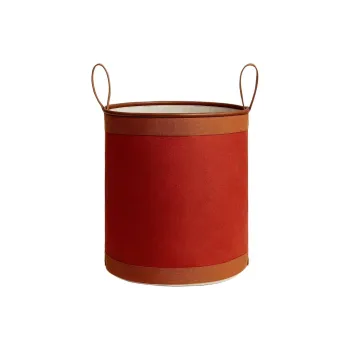 HERMES Wooly Canvas Canvas Bag Bucket Bag Handbag Women's Orange And Brown