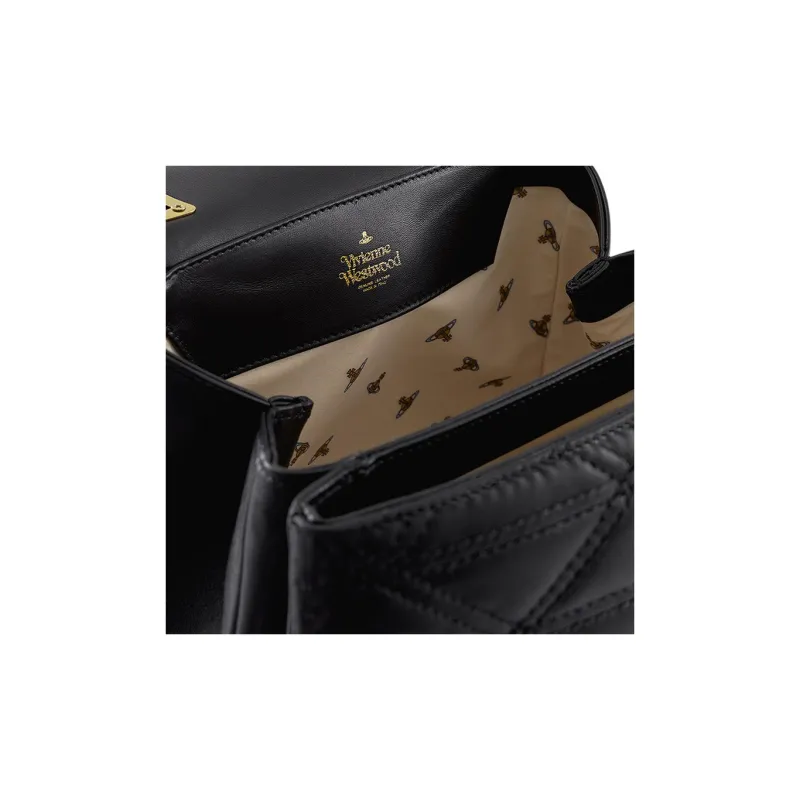 Vivienne Westwood Leather Portable Crossbody Bag, Shoulder Bag Women's Black-3