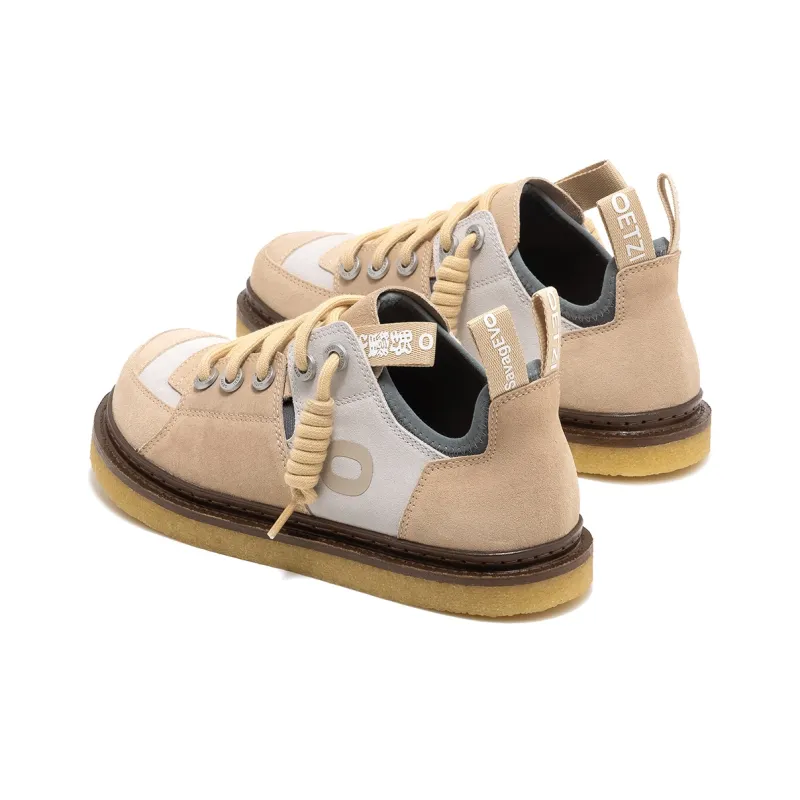 OETZI Low Top Skateboard Shoes Unisex Khaki & Light Gray-2