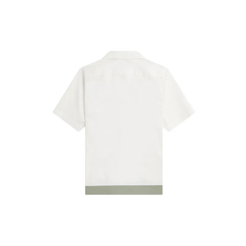 FRED PERRY Ribbed Hem Revere Collar Shirt Shirt Men's White-1