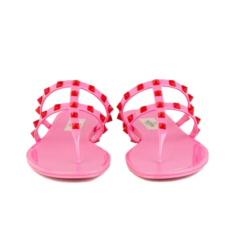Valentino Abrasion Resistant Flip Flops Women's Pink-2