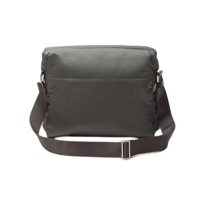 PRADA Recycled Nylon With Patchwork Leather Crossbody Bag Shoulder Bag Men's Gray-2