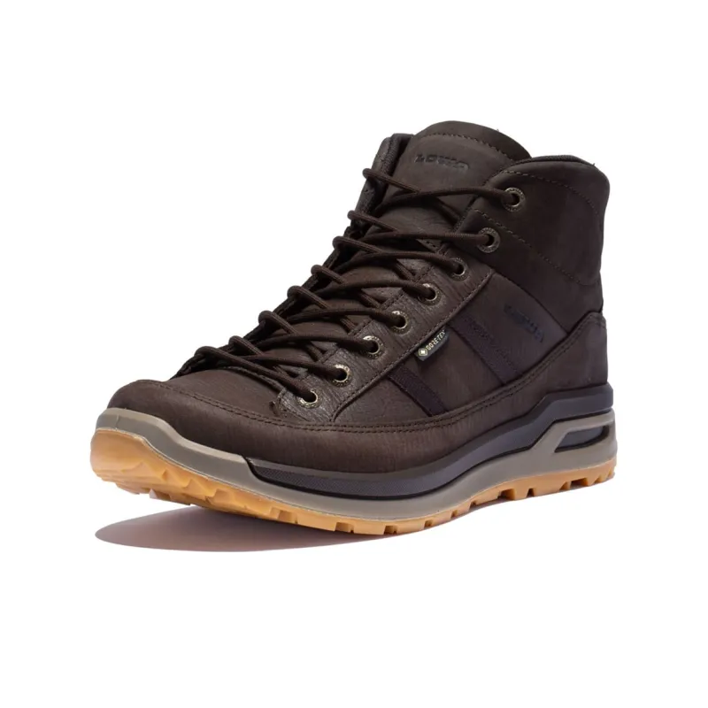 Lowa Prague Hiking / Trekking Shoes Men Mid Top Dark Brown-2