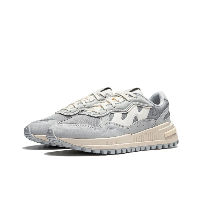LiNing ChengFeng Anti-Slip And Wear-Resistant Cushioning Height Increasing Low-Top Casual Shoes Women's Gray-2
