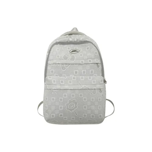 FAMAN Nylon Fabric Backpack Women's Gray/Green/Blue/Pink