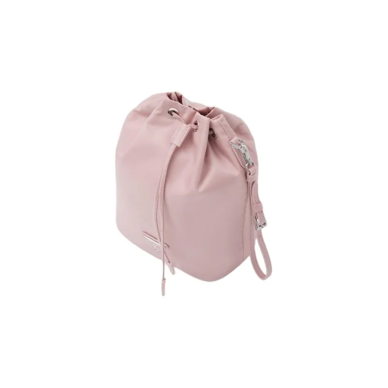 PRADA Fabric Bucket Bag Clutch Women's Snow Pink-2