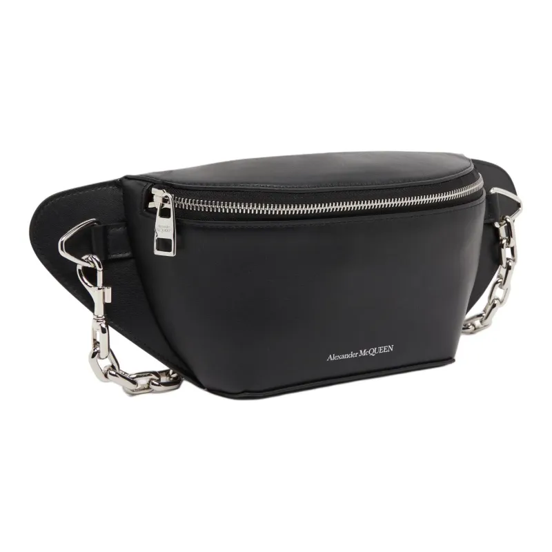 Alexander McQueen Smooth Leather Fanny Pack Men's Black-1
