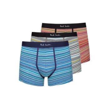 Paul Smith 'signature Stripe' Long Boxer Briefs Three Pack Underpants Men's 3 Pack