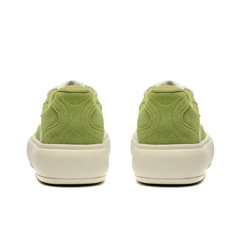 LiNing Puff Platform Cushioning Wear-Resistant Low-Top Skateboard Shoes Women's Green White-5