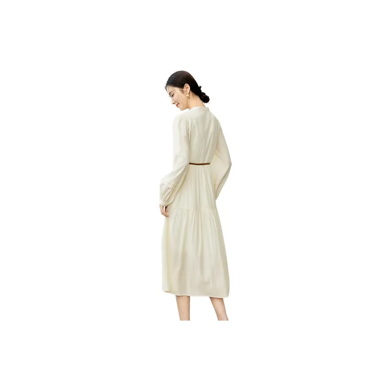 SENTUBILA Long Sleeved Dresses Women's Apricot-1