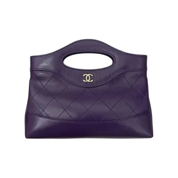 CHANEL Bright Cow Leather Handbag, Shoulder Bag, Crossbody Bag Mini Women's Purple