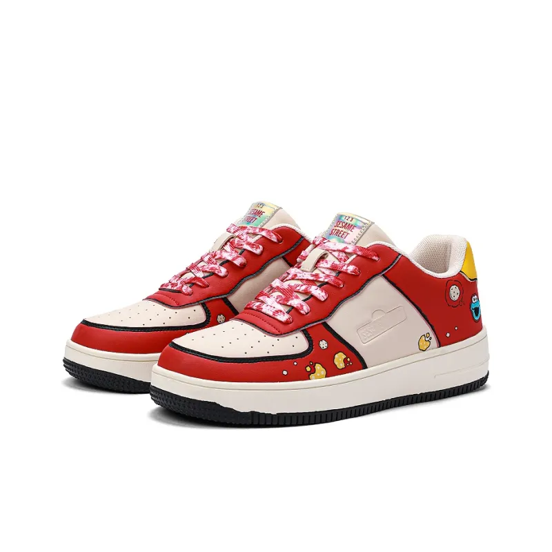 SESAME STREET Skateboard Shoes Unisex Low Top Blackberry/Moonlit Blue/Strawberry Red/Litchi White-15
