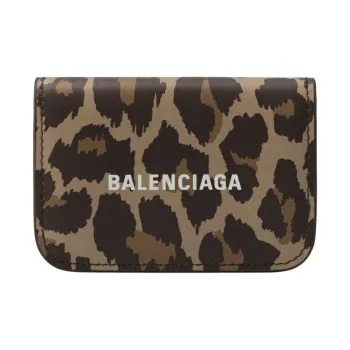 Balenciaga Calfskin Wallet Mini Unisex Beige & White
