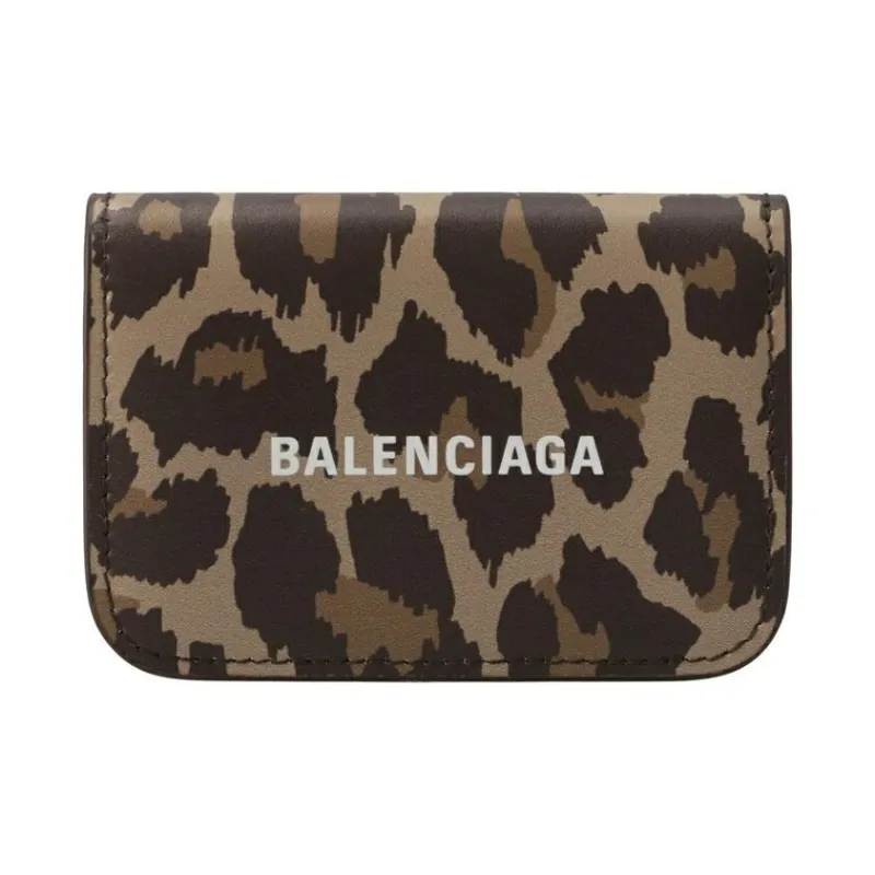 Balenciaga Calfskin Wallet Mini Unisex Beige & White-0