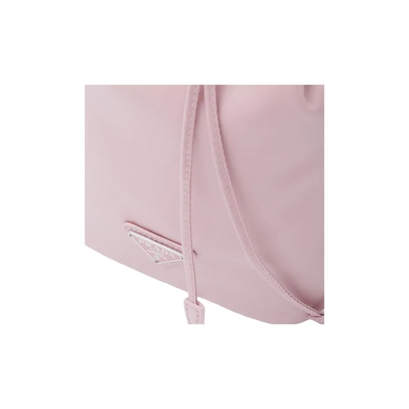 PRADA Fabric Bucket Bag Clutch Women's Snow Pink-3