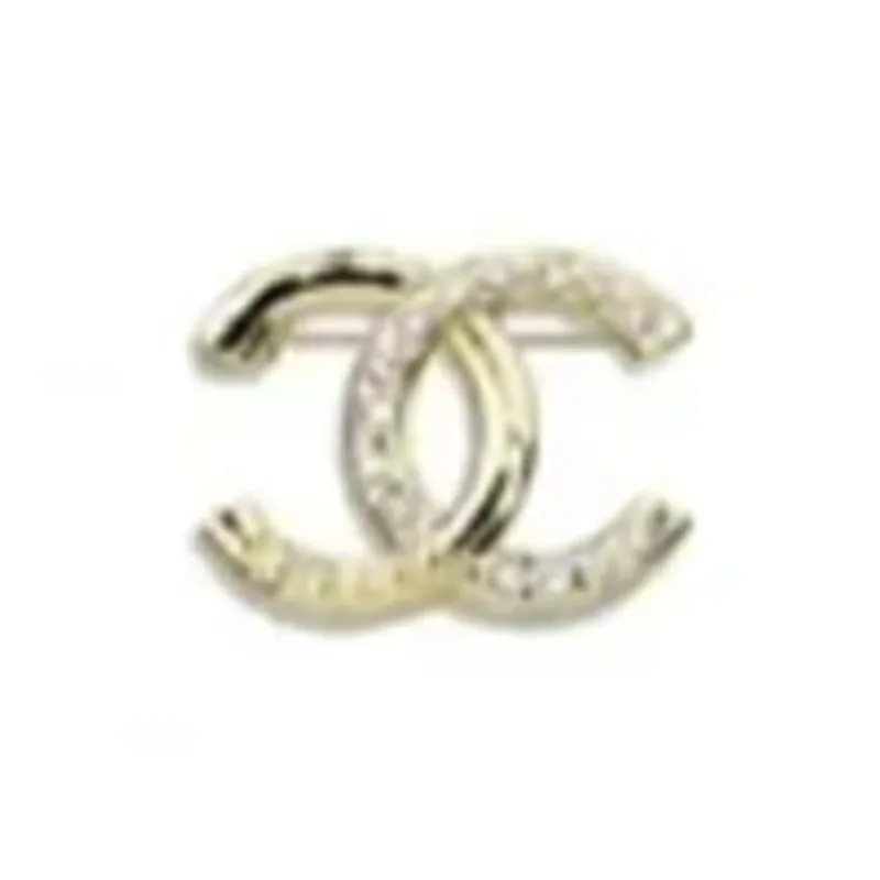 CHANEL Rhinestone Brooches Women's Gold-1