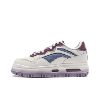 LiNing Future C1 Slip Resistant Cushioning Wear Resistant Support Low Top Skateboard Shoes Women's White Purple