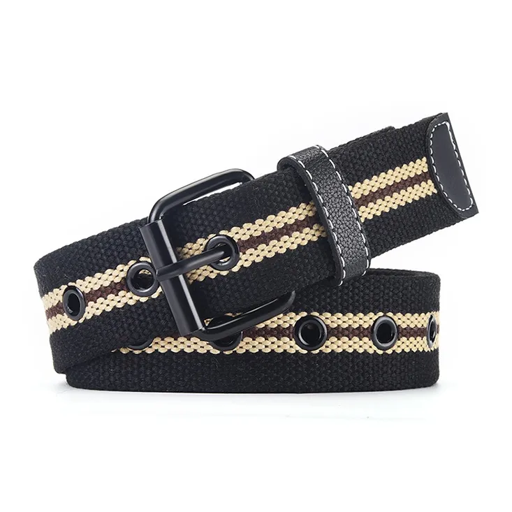 XNKW Woven Canvas Leather Belts Unisex Width: 3.8CM-1