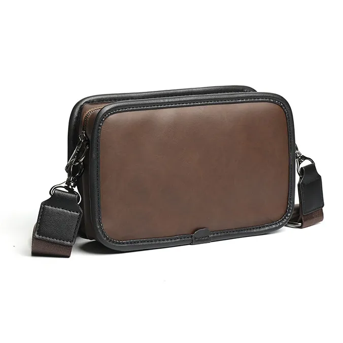 ALNI BITTON PU Shoulder Bag Regular Men's Wrinkle Free Black/Coffee-10