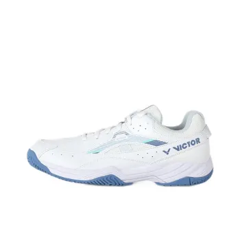 VICTOR Low Top Badminton Shoes Unisex White Blue