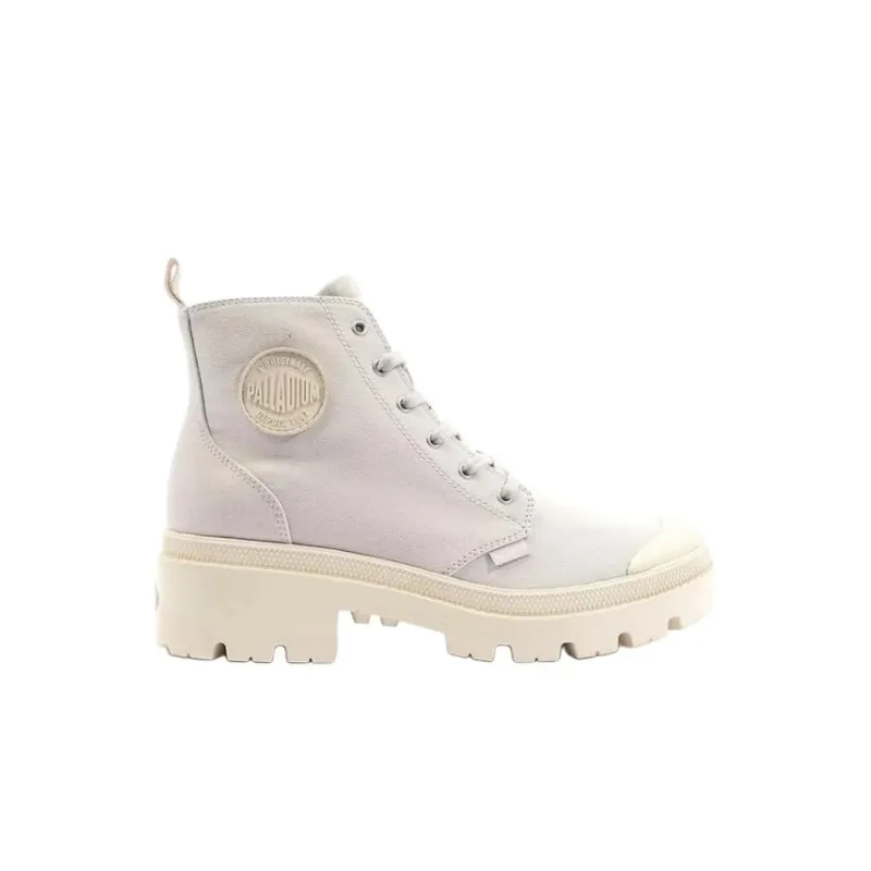 Palladium Slip Resistant Height Increasing High Top Canvas Shoes Women's White-1