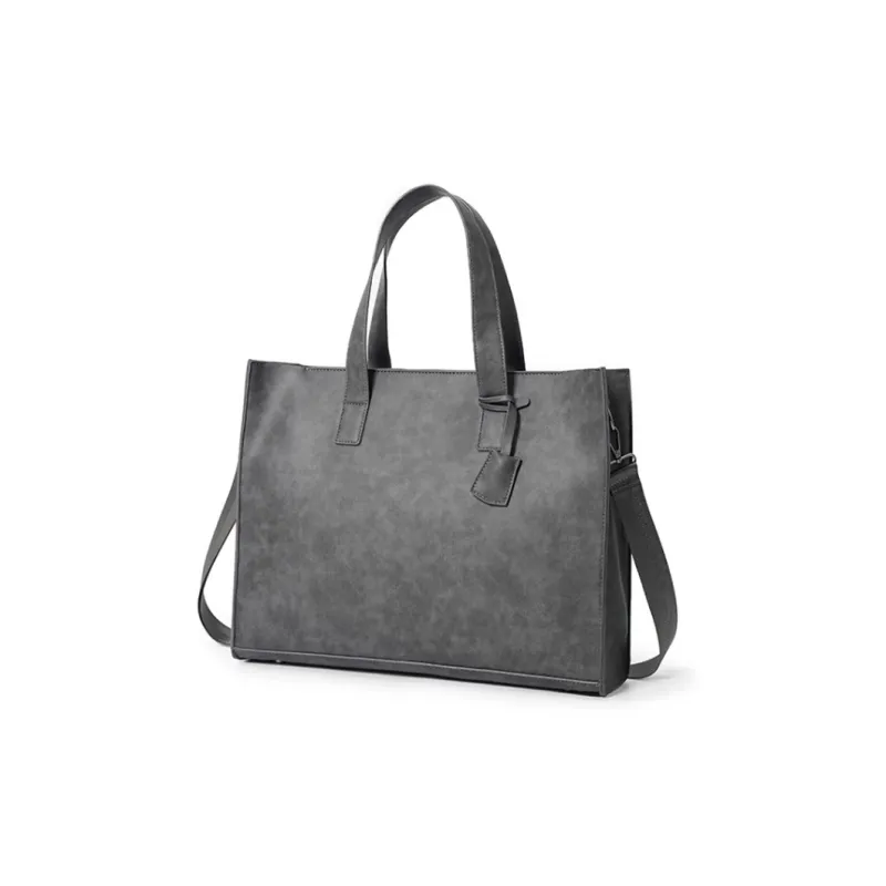ALNI BITTON PU Handbag Shoulder Bag Crossbody Bag Regular Men's Black/Matte Gray/Textured Black/Plaid-9