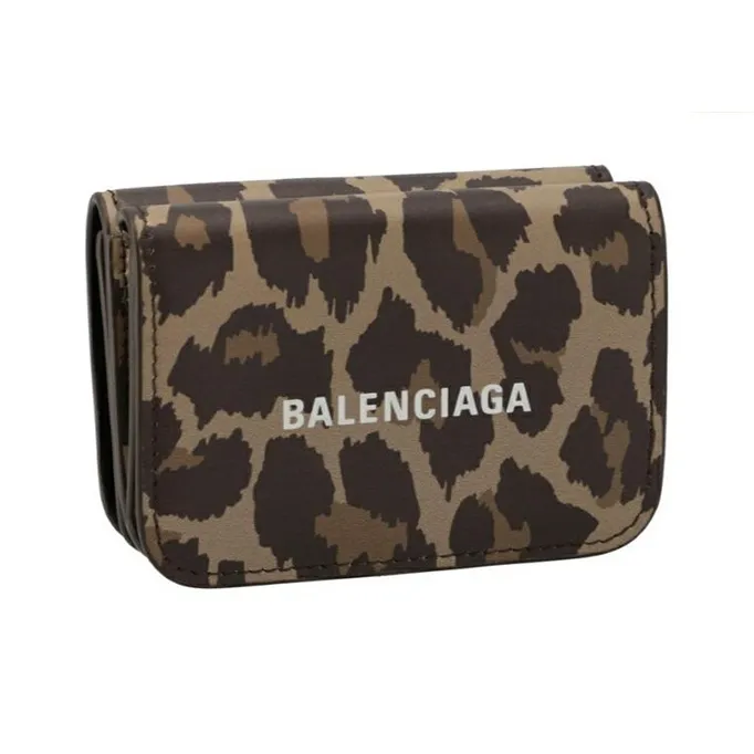 Balenciaga Calfskin Wallet Mini Unisex Beige & White-1