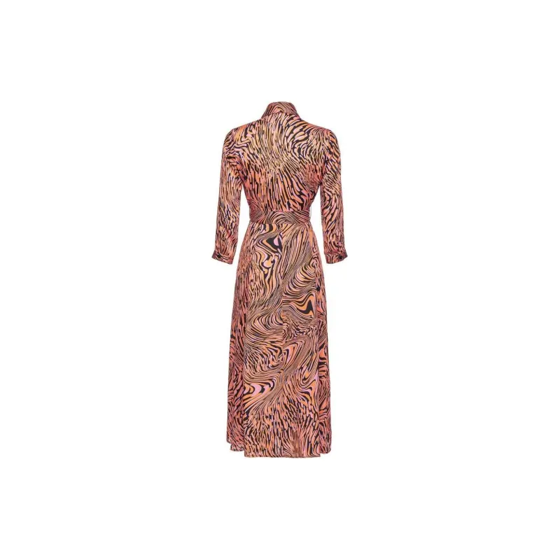 PINKO Pattern Printed Long Sleeved Belted Dress-1