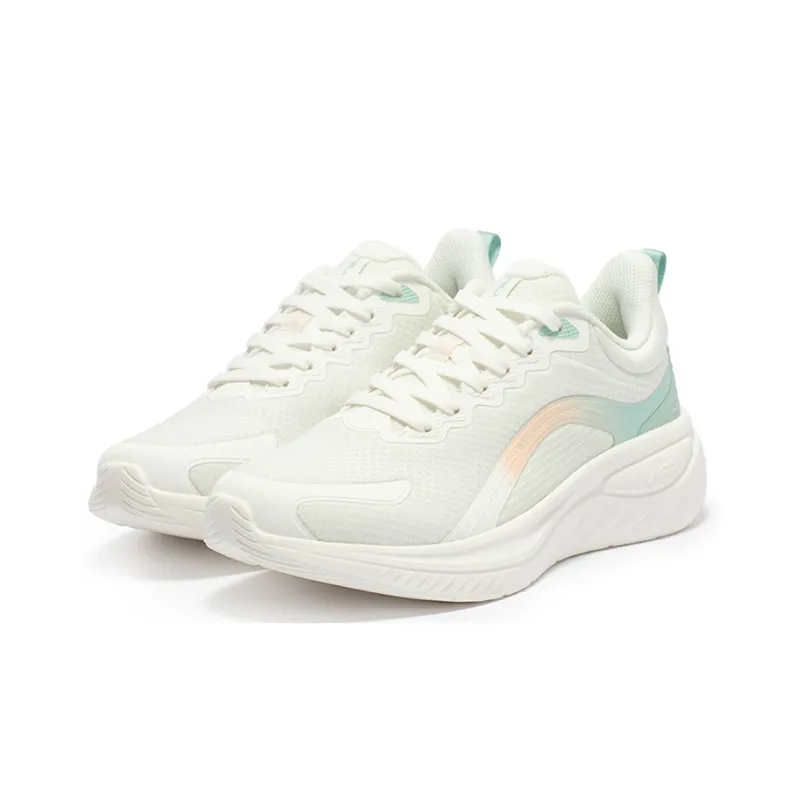 361° Shock Absorbers With Slip Resistant Features Low Top Sprint Running Shoes Women's White Green-2
