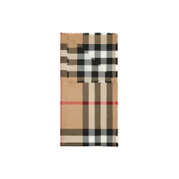 Burberry Striped Intarsia Fringed Scarf
