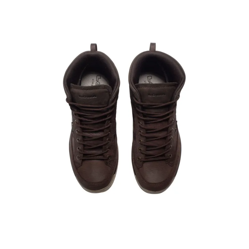 Lowa Prague Hiking / Trekking Shoes Men Mid Top Dark Brown-3