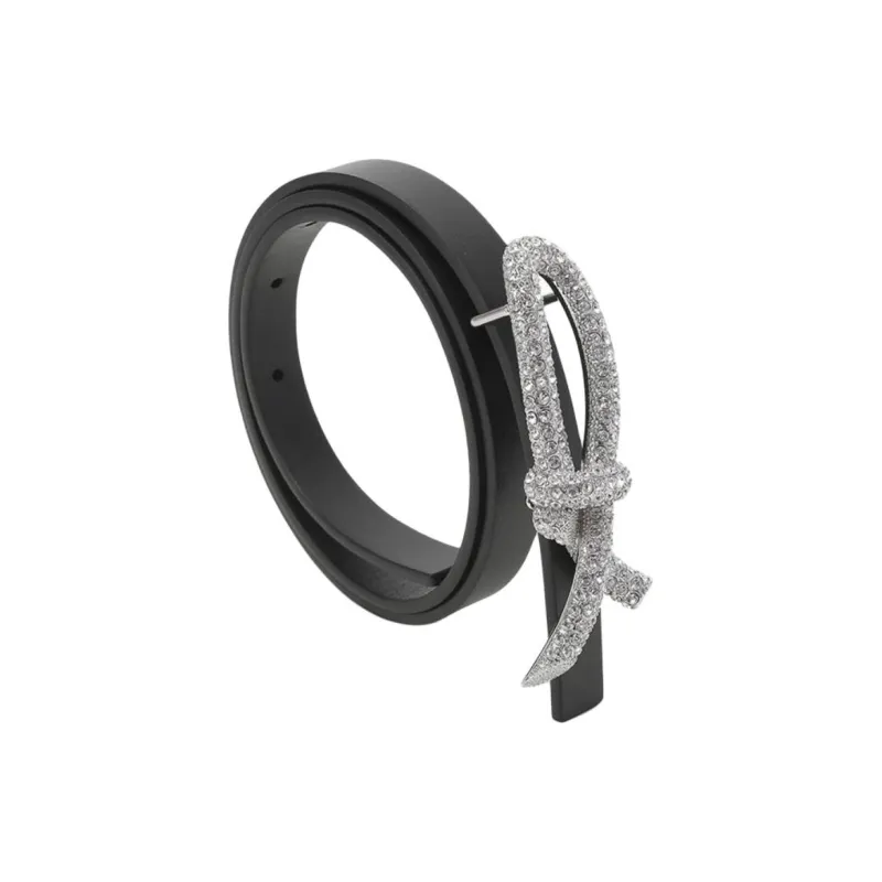 Ferragamo Crystal-embellished Leather Belt-1