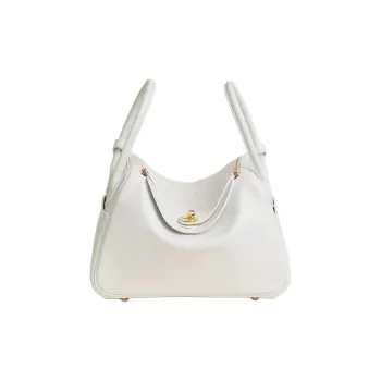 HERMES Lindy Evercolor Calfskin Portable Crossbody Bag, Shoulder Bag Women's 0U New White New White
