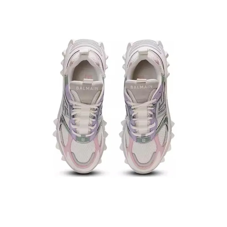 BALMAIN B-East PB Panelled Leather Sneakers-3