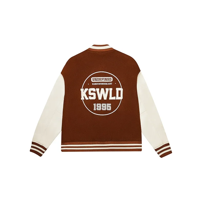 Kang's Wonderland Baseball Jacket Unisex Khaki Brown-1