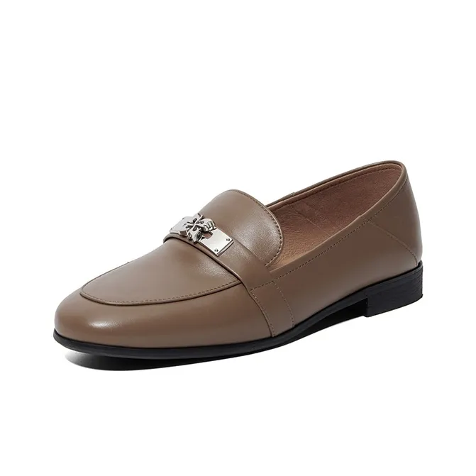 PT'SON Loafers 2cm Women's Black Brown-11