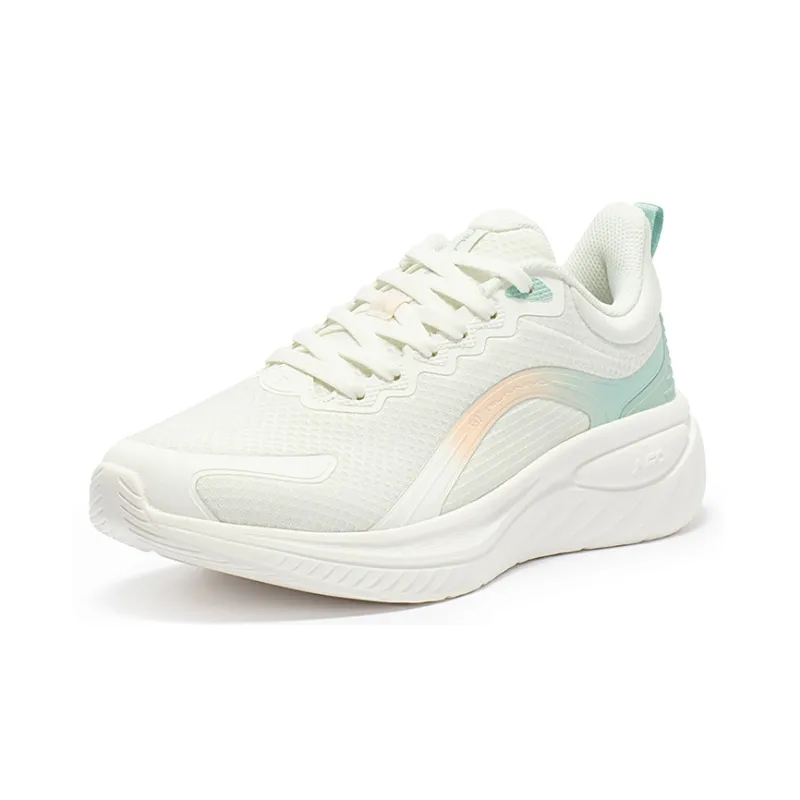 361° Shock Absorbers With Slip Resistant Features Low Top Sprint Running Shoes Women's White Green-1