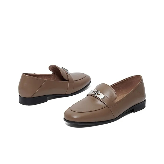PT'SON Loafers 2cm Women's Black Brown-13