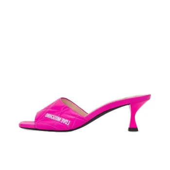 LOVE MOSCHINO Logo print 65mm Quilted Mules