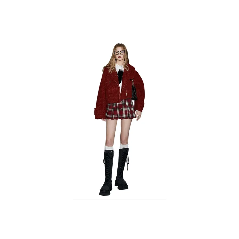 ELF SACK Coats Women's Deep Affection Burgundy-1