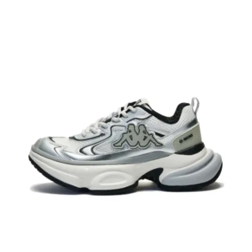 Kappa Cushioning Wear Resistant Low Top Casual Shoes Women's White Silver