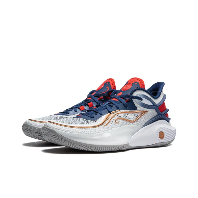 LINING CJ 3 Basketball Shoes Men Low Top Standard White/Navy-2