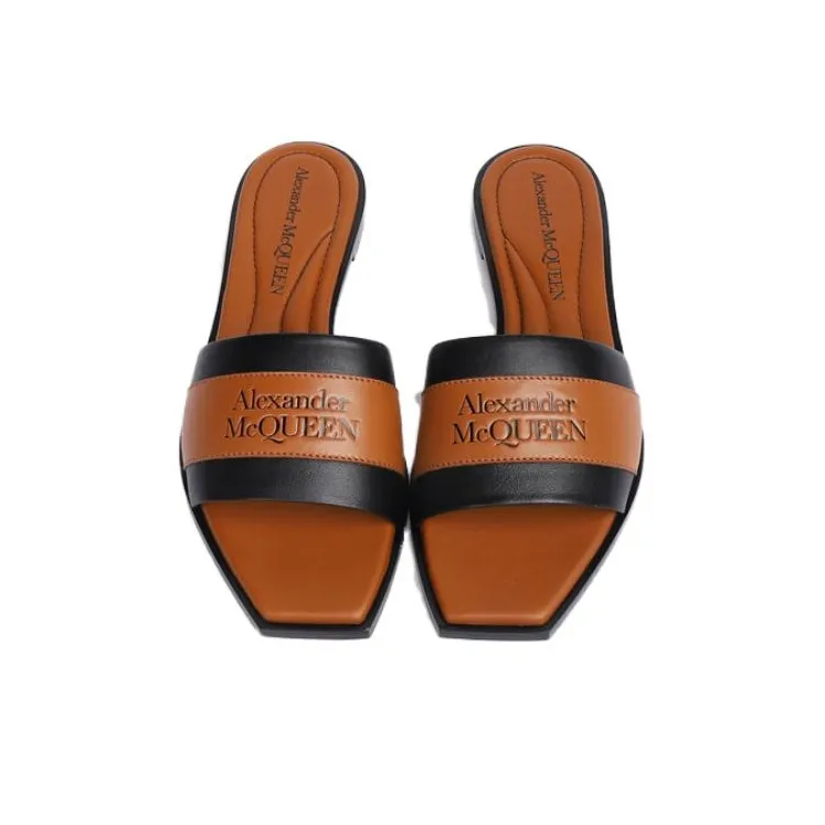 Alexander McQueen Slide Slippers Women's Coffee-5