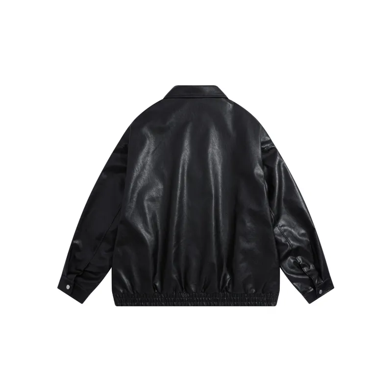 GOOSELIAR Leather Jacket Coat Motorcycle Jacket Unisex-1