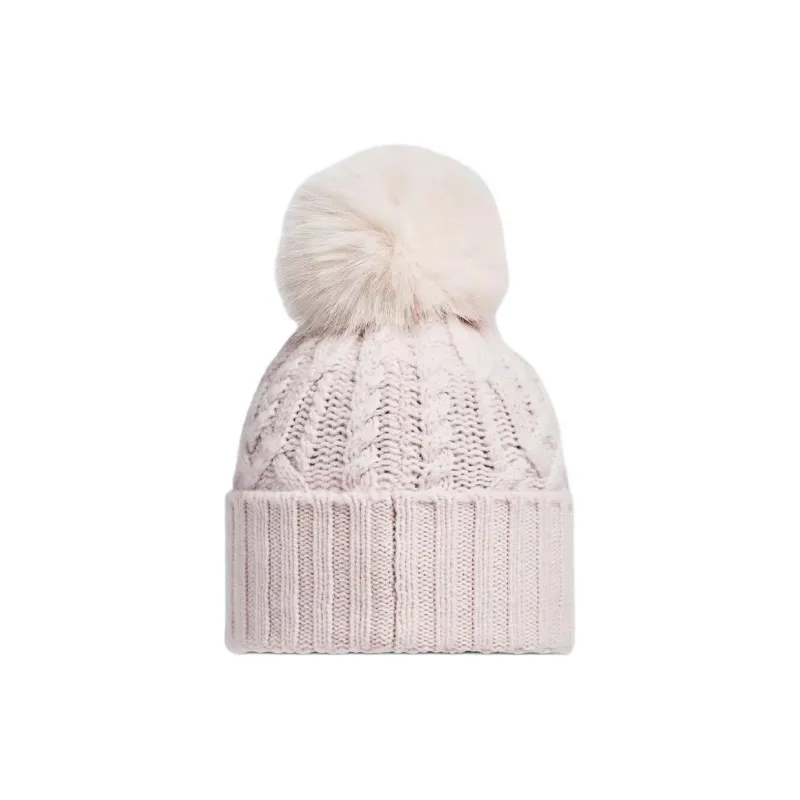Moncler Wool Cashmere Modified Acrylic Acrylic Polyester Beanies Women's Pink-1