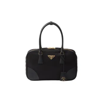 PRADA Re Edition Fabric With Leather Shoulder Bags Handbags Women's Black