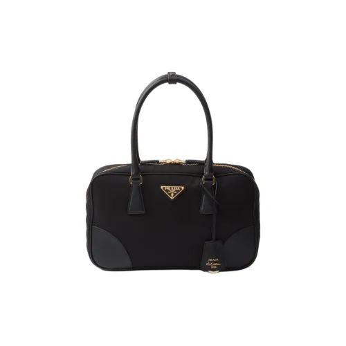 PRADA Re Edition Fabric With Leather Shoulder Bags Handbags Women's Black