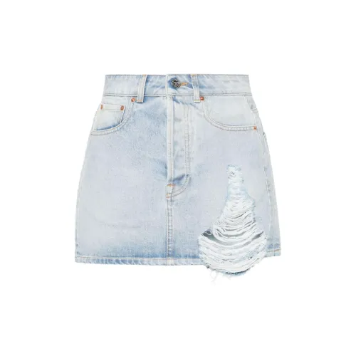 Vetements Distressed Denim Mini Skirt